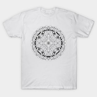 Circle Flower Motif T-Shirt